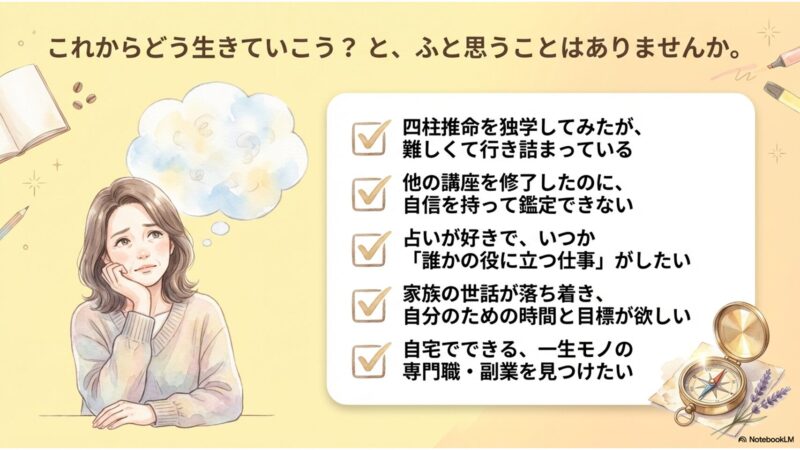 四柱推命講座 こんな方におすすめ