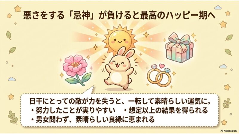 悪さをする忌神が負けると最高のハッピー期へ