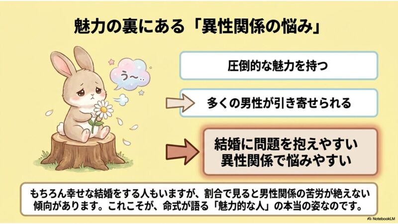 魅力の裏にある異性関係の悩み