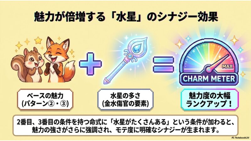 水星シナジー効果で魅力がランクアップ