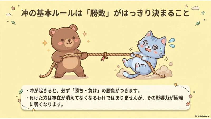 冲の基本ルールは勝敗がはっきり決まること