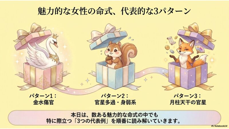 魅力的な女性の命式 代表的な3パターン