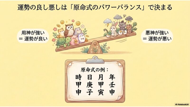 運勢の良し悪しは原命式のパワーバランスで決まる
