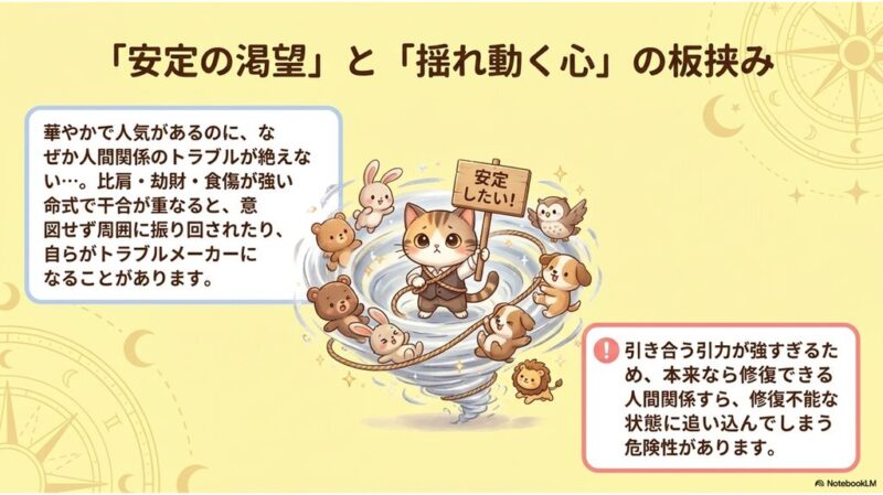 安定の渇望と揺れ動く心の板挟み