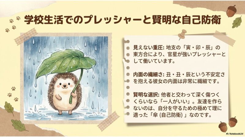 学校生活のプレッシャーと自己防衛