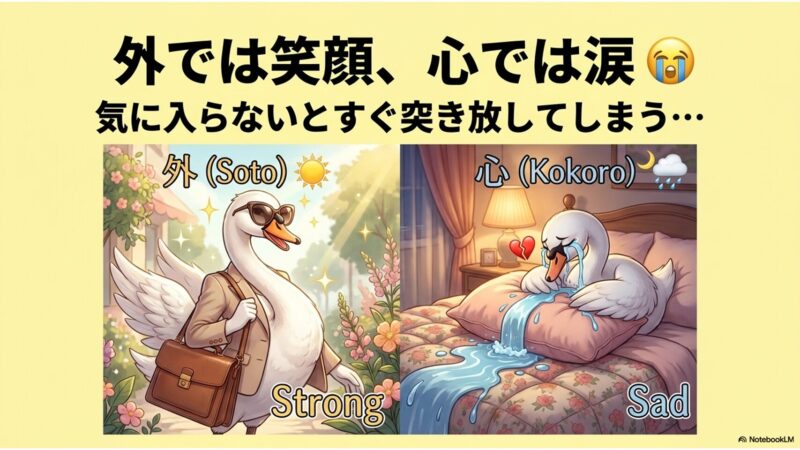 外では笑顔 心では涙 気に入らないとすぐ突き放してしまう