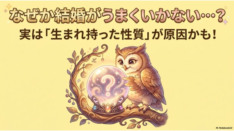 なぜか結婚がうまくいかない?実は生まれ持った性質が原因かも
