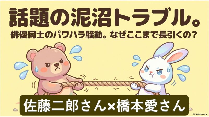 話題の泥沼トラブル。俳優同士のパワハラ騒動。佐藤二郎さん×橋本愛さん