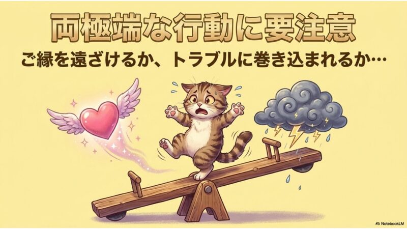 両極端な行動に要注意 ご縁を遠ざけるか トラブルに巻き込まれるか