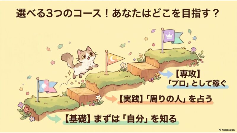 選べる3つのコース！あなたはどこを目指す？