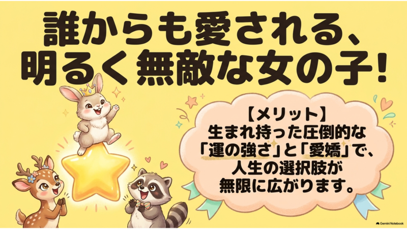 誰からも愛される、明るく無敵な女の子