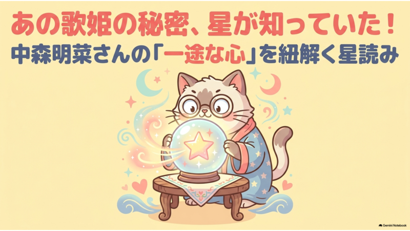 あの歌姫の秘密、星が知っていた!中森明菜さんの一途な心を紐解く星読み