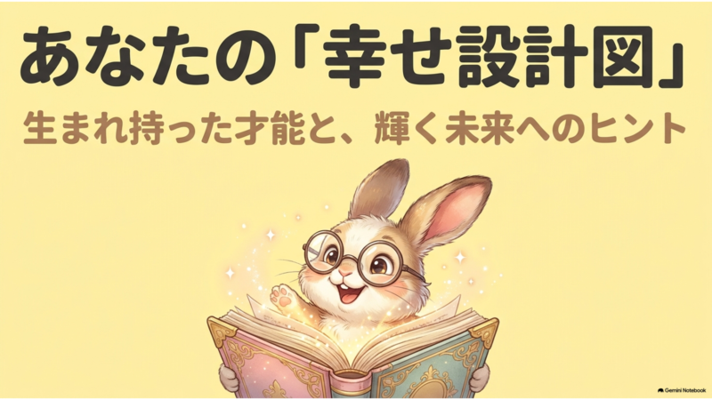 あなたの「幸せ設計図」生まれ持った才能と輝く未来へのヒント