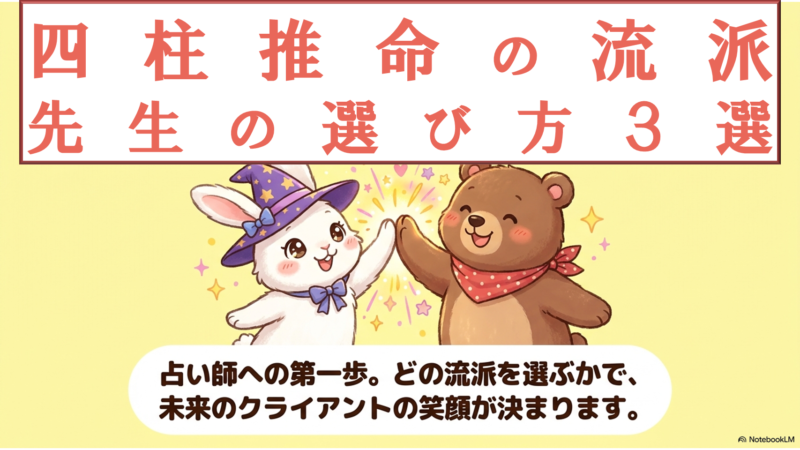 四柱推命の流派・先生の選び方3選