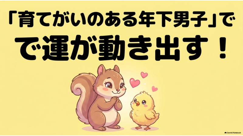 「育てがいのある年下男子」で運が動き出す
