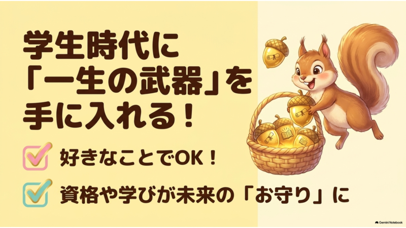 学生時代に「一生の武器」を手に入れる!