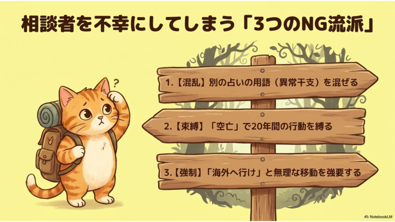 相談者を不幸にしてしまう3つのNG流派