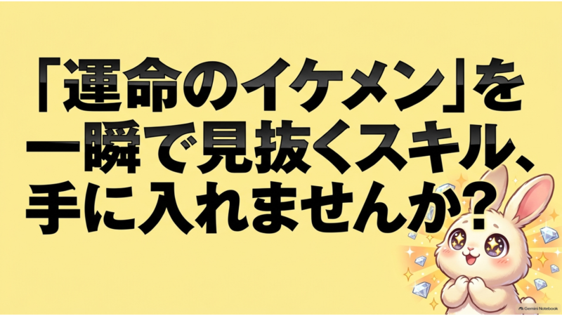 運命のイケメンを一瞬で見抜くスキル