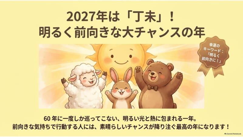2027年は丁未 明るく前向きな大チャンスの年