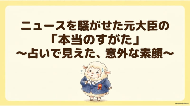 ニュースを騒がせた元大臣の本当のすがた 占いで見えた意外な素顔
