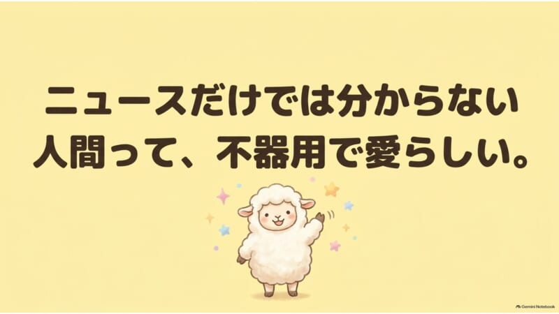 ニュースだけでは分からない 人間って不器用で愛らしい