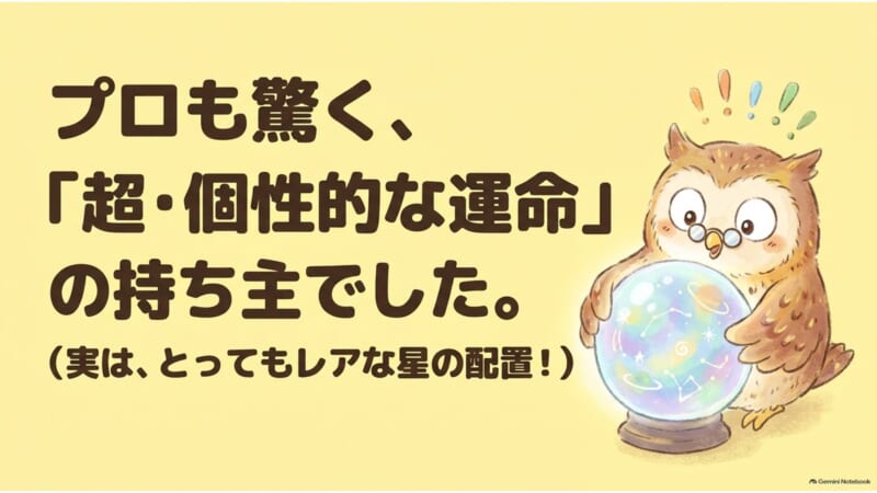 プロも驚く超個性的な運命の持ち主でした