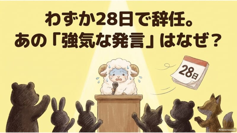 わずか28日で辞任 あの強気な発言はなぜ